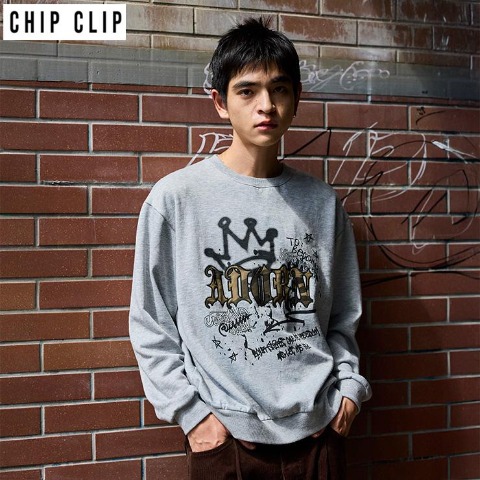 メンズ　裏起毛プルオーバー（CHIP CLIP）