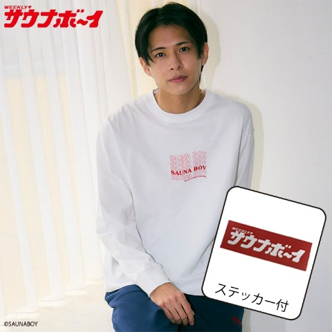 メンズ　ステッカー付Tシャツ（サウナボーイ）