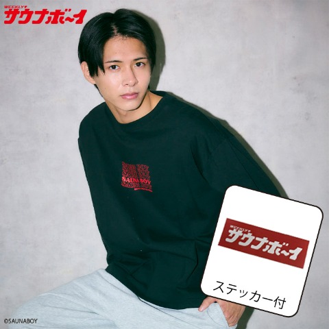 メンズ　ステッカー付Tシャツ（サウナボーイ）