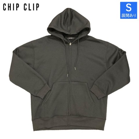 メンズ　裏起毛ジップパーカ（CHIP CLIP）