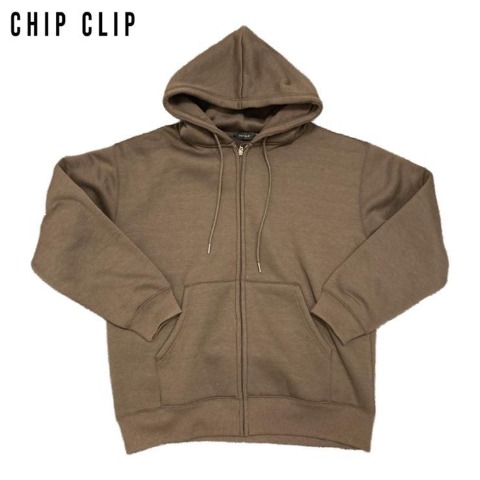 メンズ　裏起毛ジップパーカ（CHIP CLIP）
