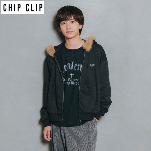 メンズ　ジップパーカ（CHIP CLIP）