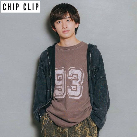 メンズ　ピグメントジップパーカ（CHIP CLIP）