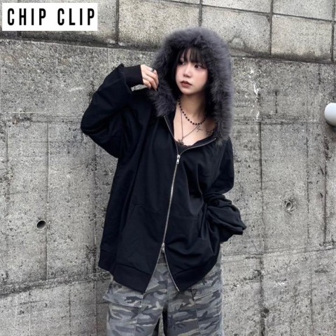 メンズ　ジップパーカ（CHIP CLIP×まひろ）