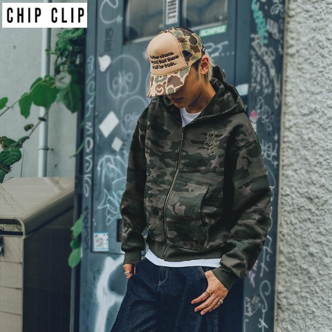 メンズ　裏起毛ジップパーカ（Mizuki×CHIP CLIP）