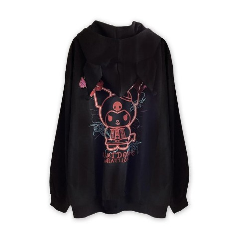 メンズ　耳付ジップパーカ（クロミ）