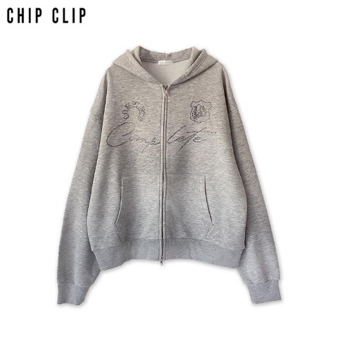 メンズ　ジップパーカ（CHIP CLIP×Mizuki） グレー 212