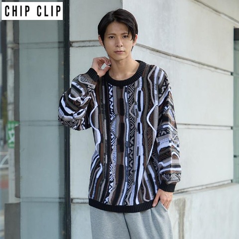 メンズ　ニットプルオーバー（CHIP CLIP）