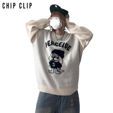 メンズ　ニットプルオーバー（miyu×CHIP CLIP）