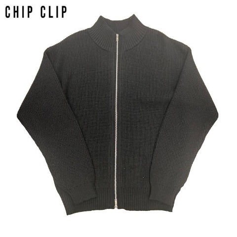 メンズ　ニットジップジャケット（CHIP CLIP） ブラック 213