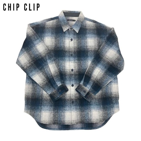 メンズ【M～LL】　チェック柄シャツジャケット（CHIP CLIP）