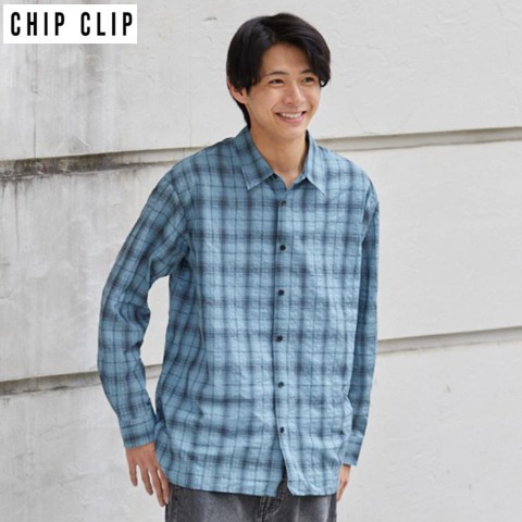 メンズ　チェック柄シャツ（CHIP CLIP）
