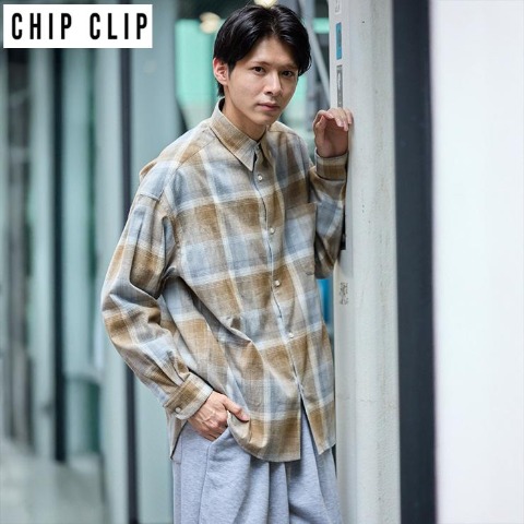 メンズ　チェック柄シャツ（CHIP CLIP）