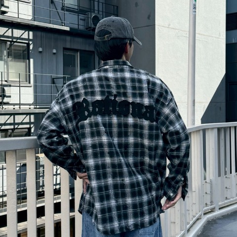 メンズ　チェック柄シャツ（CHIP CLIP×KsG）