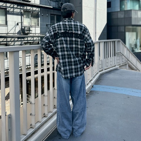 メンズ　チェック柄シャツ（CHIP CLIP×KsG）