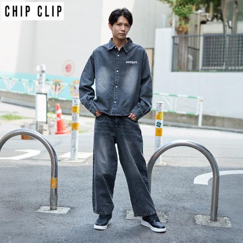 メンズ　ロゴ使いデニムパンツ（CHIP CLIP）