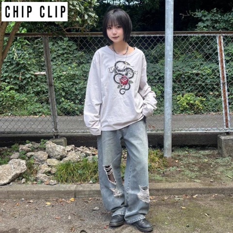 メンズ　しっぽチャーム付デニムパンツ（CHIP CLIP×まひろ）