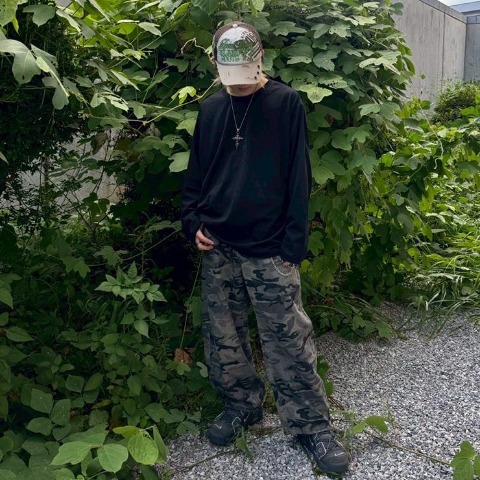 メンズ　チェーン付パンツ（CHIP CLIP×まひろ）
