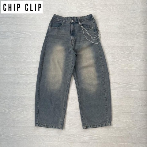 メンズ　チェーン付デニムパンツ（CHIP CLIP×まひろ）