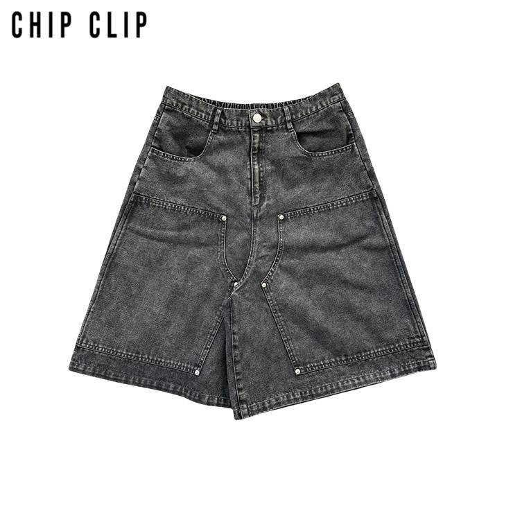 メンズ ダブルニーデニムハーフパンツ（CHIP CLIP×miyu） | アベイル