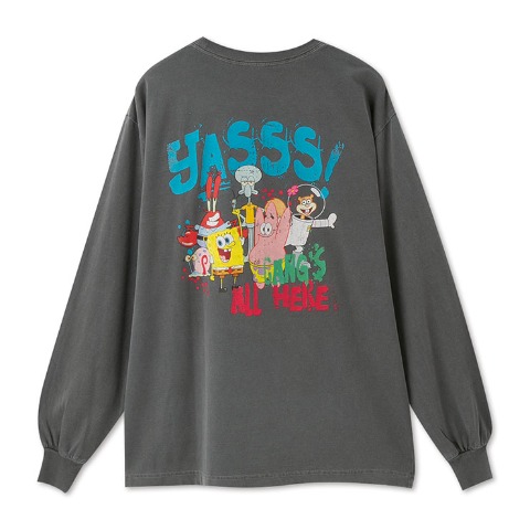 メンズ　長袖Tシャツ（スポンジボブ）