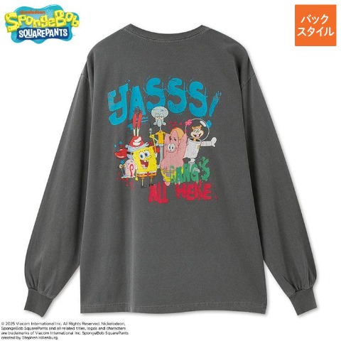 メンズ　長袖Tシャツ（スポンジボブ）