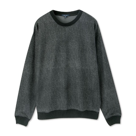 メンズ【3L～5L】　ツイル柄クルーネックトレーナー（RagOut）