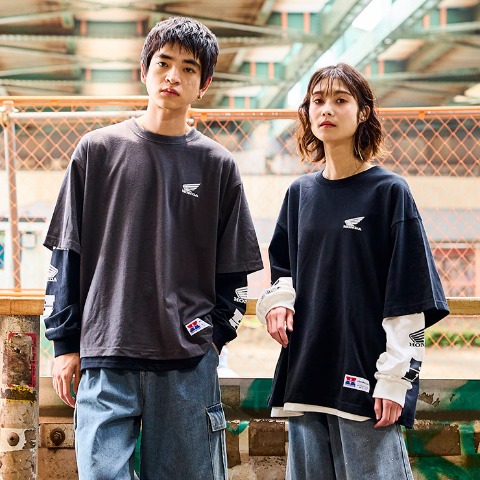 メンズ　半袖Tシャツ+長袖Tシャツ2点セット（Honda）