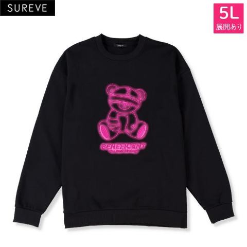 メンズ【3L～5L】　裏起毛ネオン刺繍トレーナー (SUREVE）