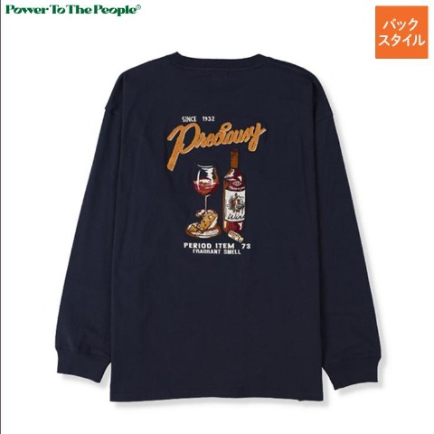 メンズ　ワイン刺しゅうＴシャツ（POWER TO THE PEOPLE）