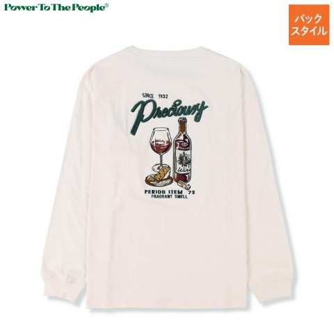 メンズ　ワイン刺しゅうＴシャツ（POWER TO THE PEOPLE）