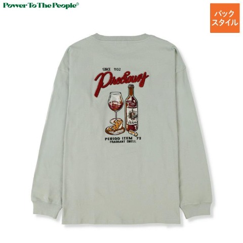 メンズ　ワイン刺しゅうＴシャツ（POWER TO THE PEOPLE）