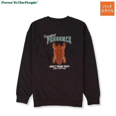 メンズ　ベアー刺しゅうトレーナー（POWER TO THE POPLE）