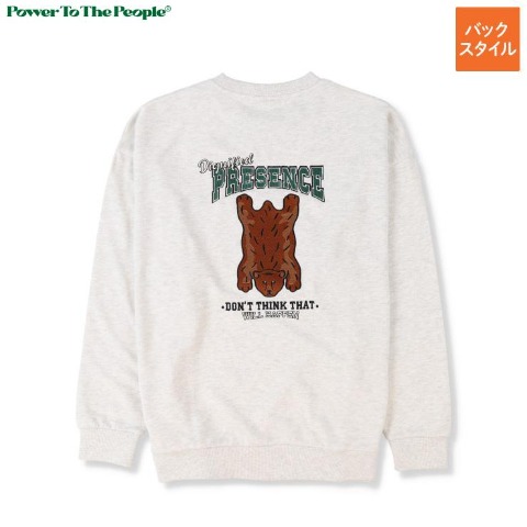 メンズ　ベアー刺しゅうトレーナー（POWER TO THE POPLE）