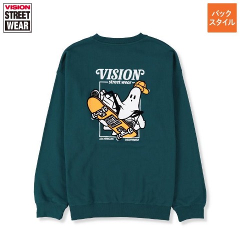 メンズ　フロッキープリントトレーナー（VISION STREET WEAR）
