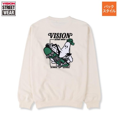 メンズ　フロッキープリントトレーナー（VISION STREET WEAR）