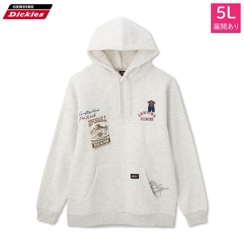 メンズ　裏起毛刺しゅう使いプルオーバー（GENUINE Dickies）