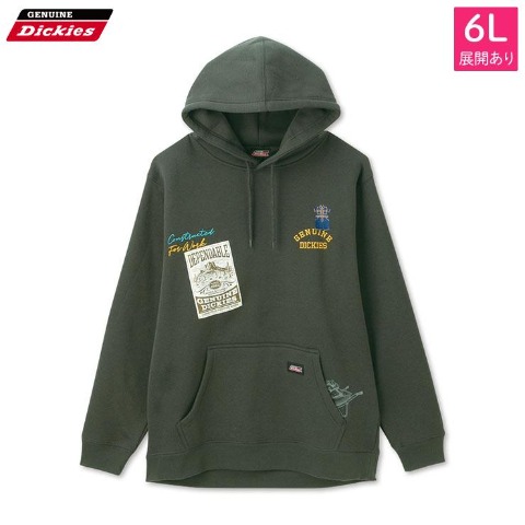 メンズ　裏起毛刺しゅう使いプルオーバー（GENUINE Dickies）