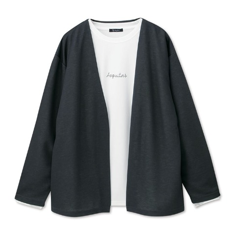 メンズ　カーディガン+長袖Tシャツ（RagOut）