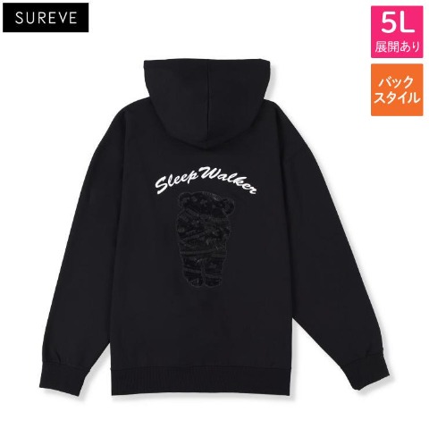 メンズ 　アップリケクマジップパーカ（SUREVE）
