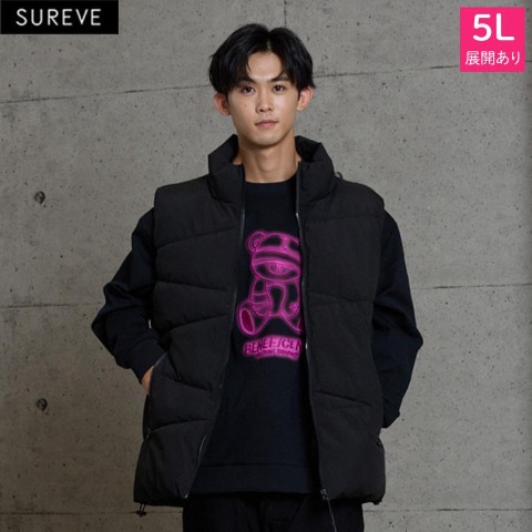 メンズ【3L～5L】　ランダムキルト中綿ベスト（SUREVE）