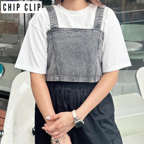 レディース【S～L】　ビスチェ+Tシャツセット（CHIP CLIP・TikTok）