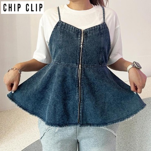 レディース【S～L】　キャミソール+Tシャツセット（CHIP CLIP・TikTok）