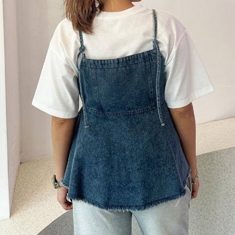レディース【S～L】　キャミソール+Tシャツセット（CHIP CLIP・TikTok）