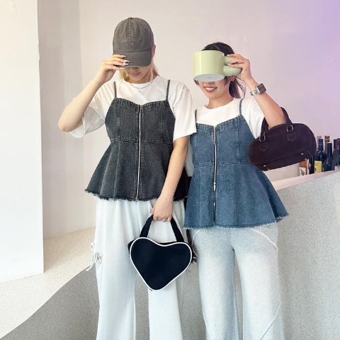 レディース【S～L】　キャミソール+Tシャツセット（CHIP CLIP・TikTok）