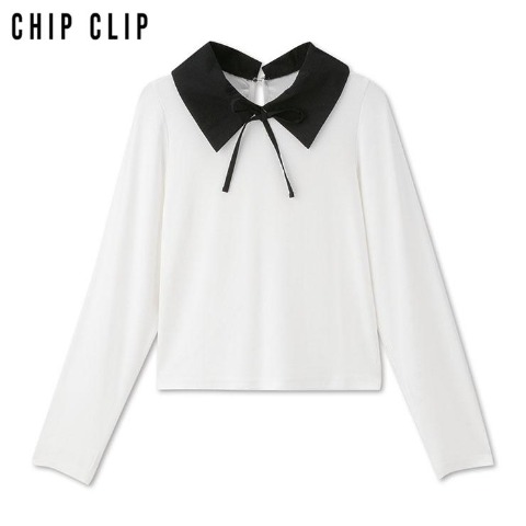 レディース　襟配色プルオーバー（CHIP CLIP）