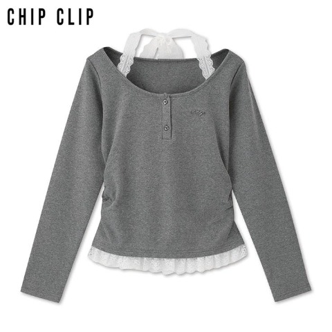レディース　裾レースプルオーバー（CHIP CLIP）