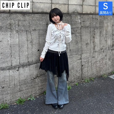 レディース　チョーカー付プルオーバー（CHIP CLIP×まひろ）
