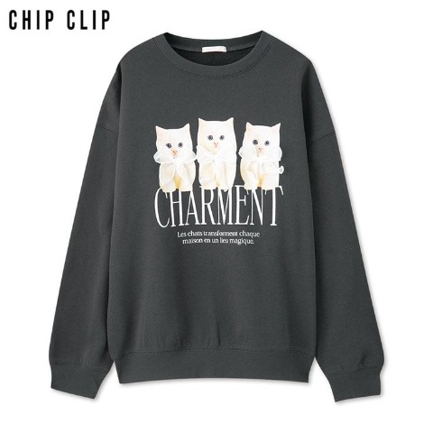 レディース　ネコ柄プルオーバー（CHIP CLIP）