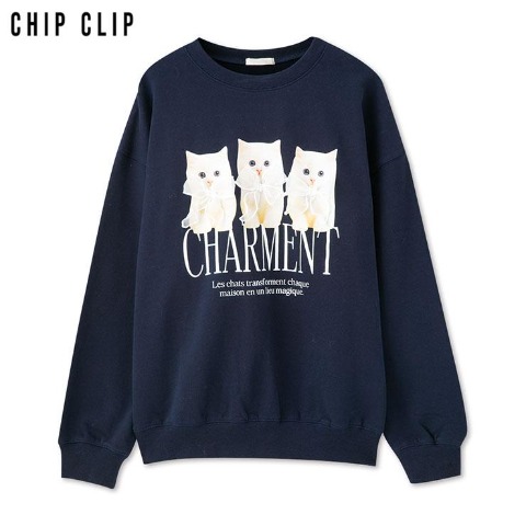 レディース　ネコ柄プルオーバー（CHIP CLIP）